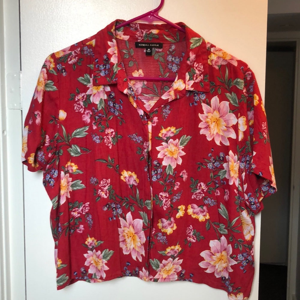 Red Floral Summer Top